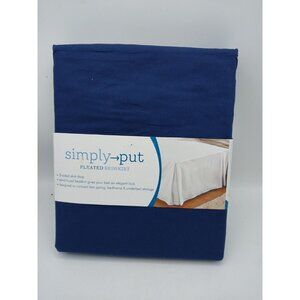 Simply Put Pleated Bedskirt Full Size Navy Blue